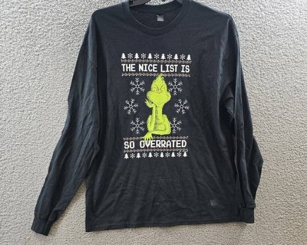 Gildan Heavy Cotton The Nice List is Overrated Graphic Tee Men's XL Black Multi